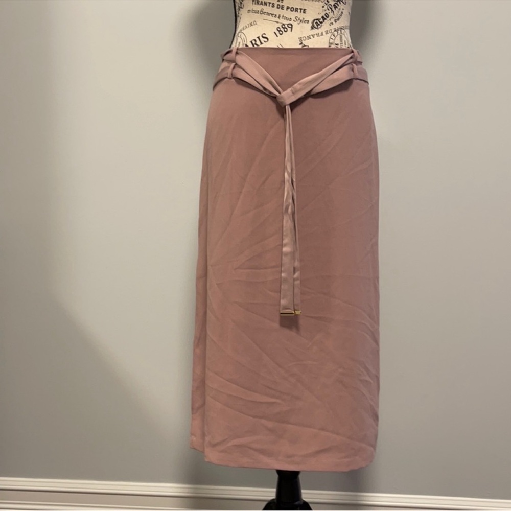 Topshop Elegant Pink Women's Belted Midi Skirt Size 10